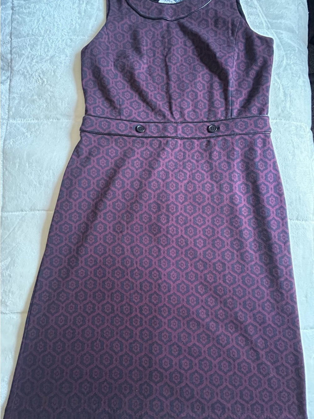 NWT Talbots Sleeveless Purple Patterned Sheath Dress